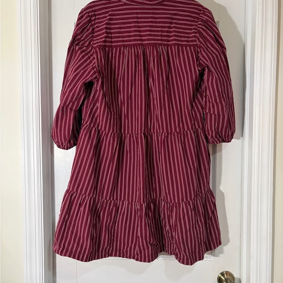 GAP Burgundy Striped Long Sleeve Dress - Picture 8 of 9